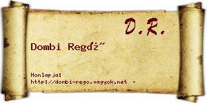 Dombi Regő névjegykártya